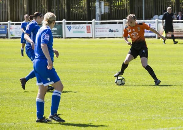 Annabelle Cass on the ball for Brighouse Town. PIC: Jim Fitton