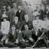 Cricketing royalty: Yorkshire players with Lord Hawke at Wighill Park, Hawkes family home, published in The Tatler in 1901. Hawke, standing, is fourth from the right and Carter, seated, is directly in front of him.