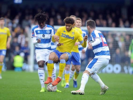 GOAL THREAT: Leeds United's Tyler Roberts in Sunday's 2-1 loss at Queens Park Rangers.
