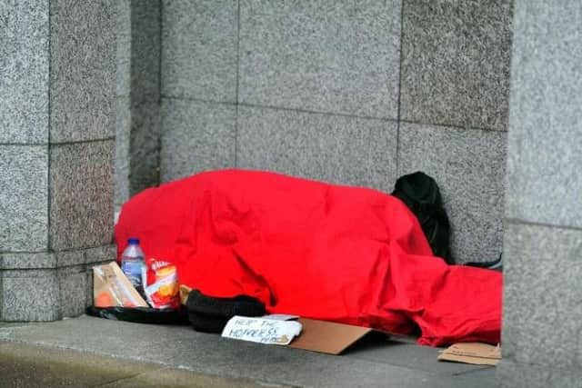 A rough sleeper in Leeds city centre