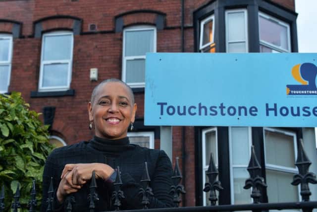 Alison Lowe outside the Touchstone headquarters.