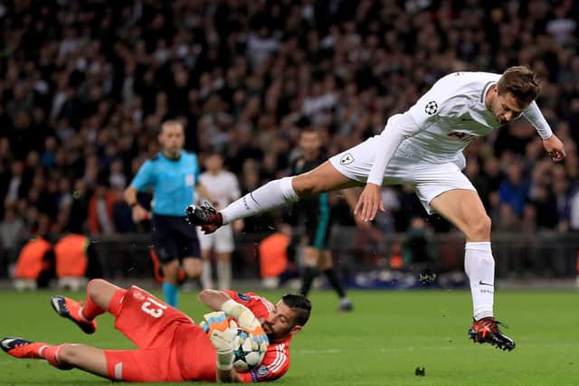 Goalkeeper Kiko Casilla, playing for Real Madrid in a Champions League game against Tottenham Hotspur in 2017. The goalkeeper is set to sign for Leeds United.