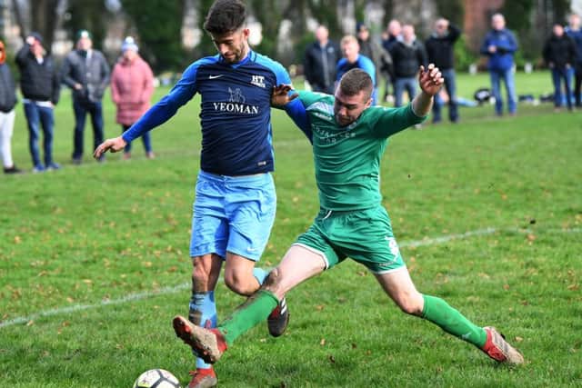 Barry Frankland and Joe Hirst go toe to toe. PIC: Jonathan Gawthorpe