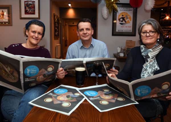 Oliver Award judges get together at The Brewery Tap, Leeds.
From left, Stephanie Moon, Simon Jenkins and Amanda Wragg.
4th December 2018.