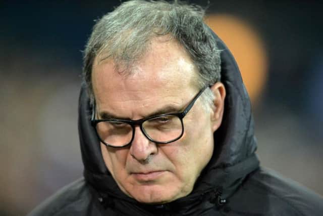 Leeds United head coach Marcelo Bielsa at Elland Road for Friday's 2-0 win over Derby County.