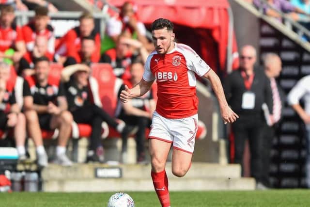 Lewis Coyle was sent off for Fleetwood Town on Saturday.