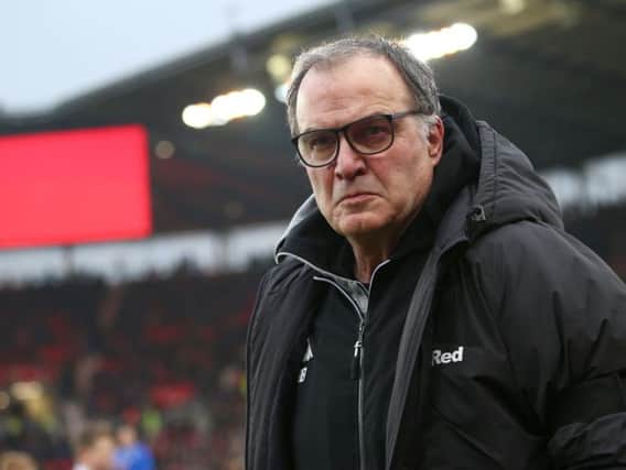 Leeds United head coach Marcelo Bielsa during Saturday's 2-0 defeat at Stoke City.