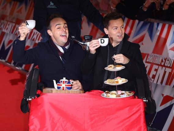 Ant McPartlin (r) and Declan Donnelly (l) arrive at the Britains Got Talent 2019 auditions held at London Palladium on January 20, 2019 in London, England. (Photo by Tim P. Whitby/Tim P. Whitby/Getty Images)