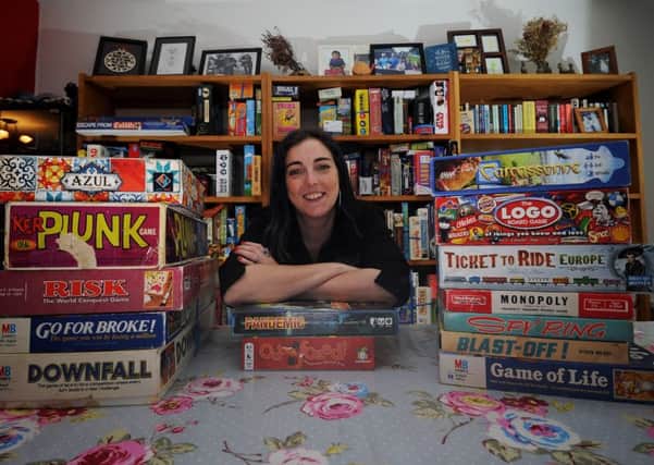 Ann Jones with her Board games, Horsforth Leeds..16th January 2019.Picture by Simon Hulme