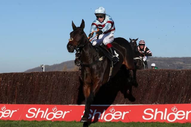 Lalor, ridden by Richard Johnson, on their way to victory in the Racing Post Arkle Trophy Trial Novices' Chase at Cheltenham last November. PIC: David Davies/PA Wire