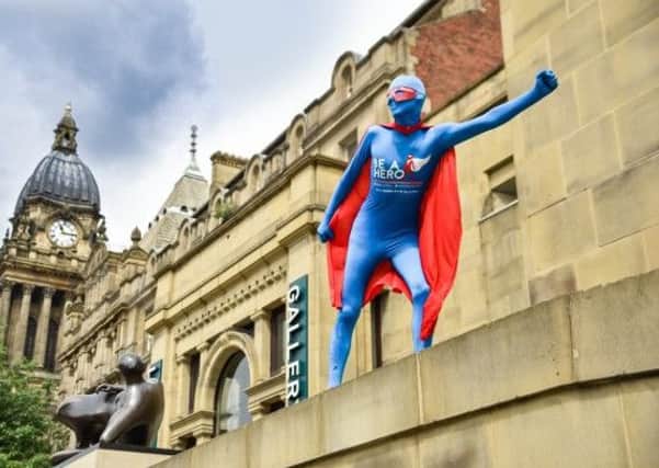 Be A Hero organ donation campaign, which the YEP and YP backs,  superhero fun day at Headingley Carnegie.
Leeds Rhinos v Wakefield Wildcats. First Utility Super League.  Headingley Carnegie Stadium.  28 March 2016.  Picture Bruce Rollinson