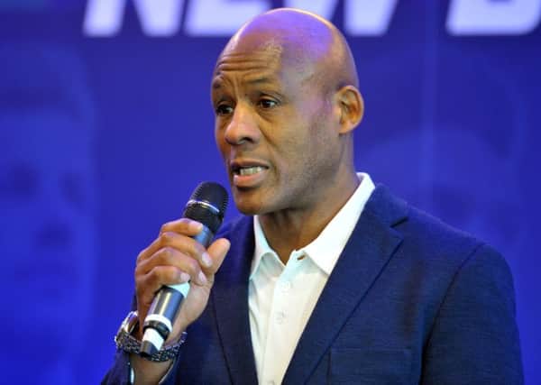 Ellery Hanley at the Betfred Super League launch at Old Trafford today.