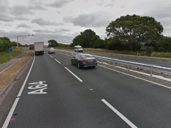 A stretch of the A64 is closed for accident investigation work