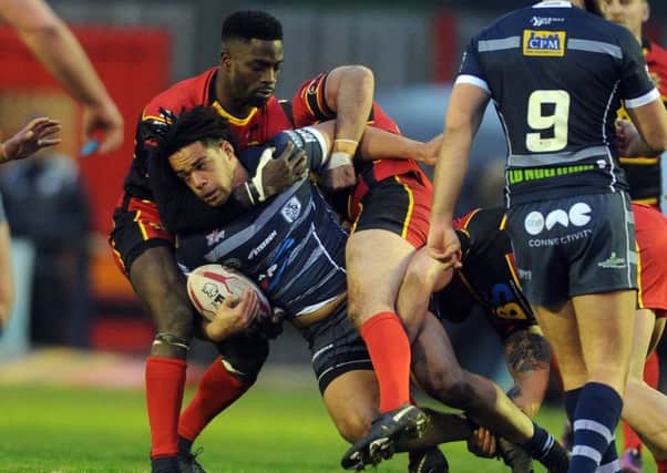 Leeds Rhinos' Josh Walters in action for Featherstone.