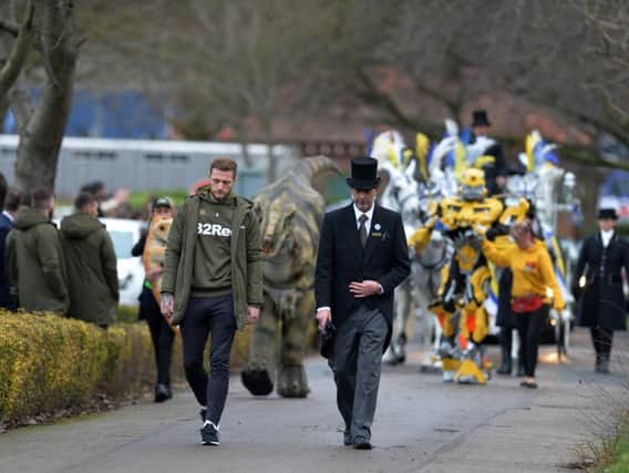 Leeds United captain Liam Cooper was at the service.