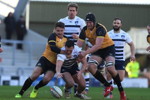 FRUSTRATING: Carnegie's Peter Lucock loses the ball. Picture: Varleys.