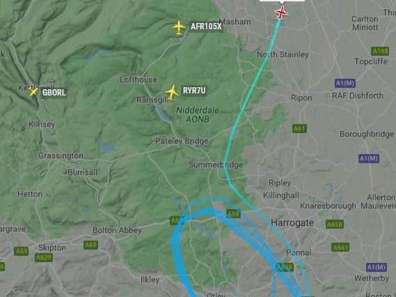 The flight was diverted, as can be see on FlightRadar