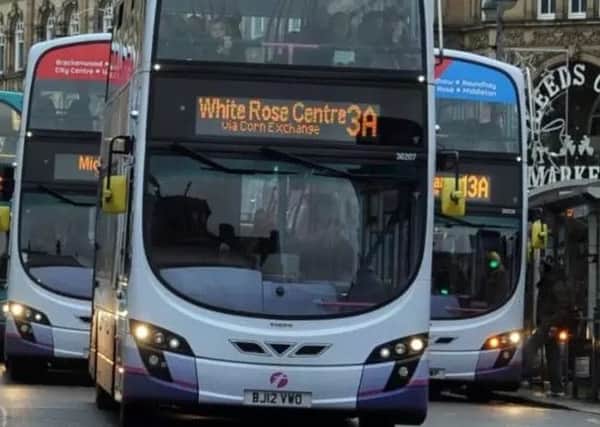 First buses in Leeds city centre.