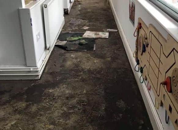 The damage following the flood at Headingley Pre-School