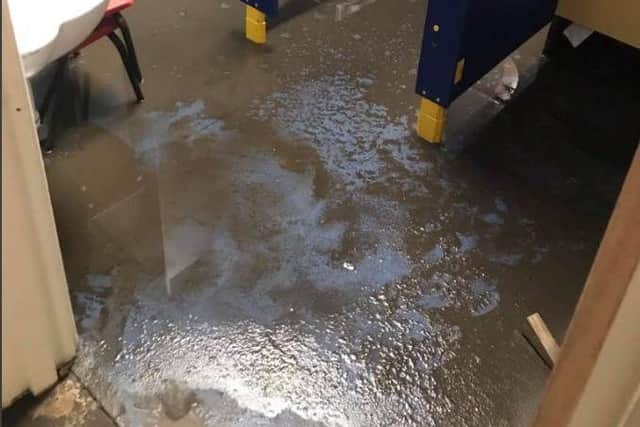 The damage following the flood at Headingley Pre-School