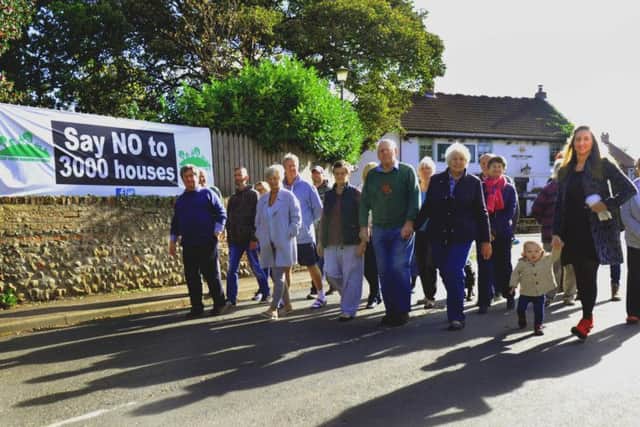 Residents in Green Hammerton have been campaigning against the building of 3,000 new homes on land near their village