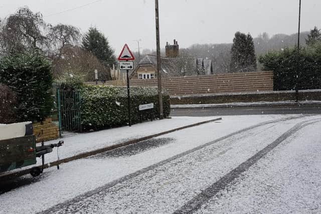 Snow fell and settled in Sheffield on Friday