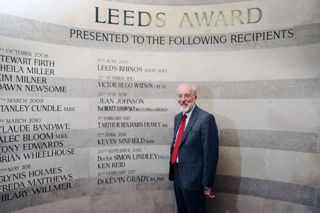 Dr Kevin Grady has been recognised with a Leeds Award.  The Leeds award recognises those people who have made an enormous contribution to the city, with their names proudly displayed on the wall in the antechamber of Leeds Civic Hall.
10th February 2017.
Picture : Jonathan Gawthorpe