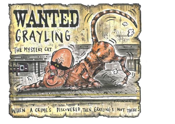 Graeme bandeira's cartoon of Chris Grayling as Macavity.