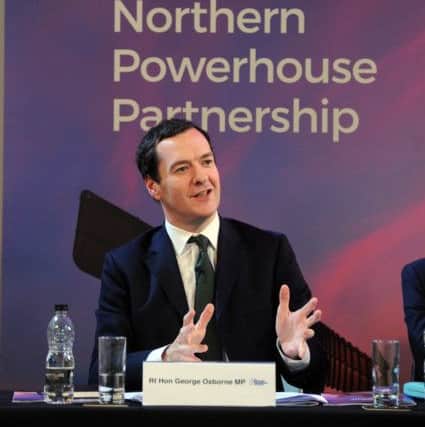 George Osborne launching the first report from the Northern Powerhouse Partnership in Leeds in 2017.