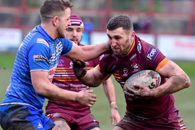 Batley's Dane Manning in action against Barrow.