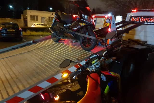 An insured motorbike is seized by police.