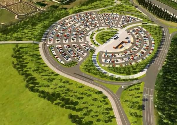 An impression release by Leeds City Council of what the new Stourton Park and Ride could look like.