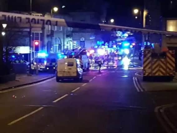The scene in Batley where a suspected gas explosion happened. Photo: Baz Bunn