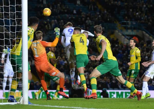 Consolation goal for Patrick Bamford.
Leeds United v Norwich.  SkyBet Championship.  Elland Road.
2 February 2019.  Picture Bruce Rollinson