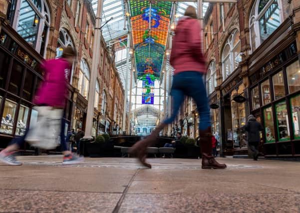 Date: 19th February 2018.
Picture James Hardisty.
The brand new mosaic in the Victoria Quarter, Leeds, made possible by Hammerson, owners of the Victoria Quarter/ Victoria Gate who have worked with students at Leeds Arts University and a local mosaic artist Ruth Wilkinson to update the existing artwork that stood in the arcade.