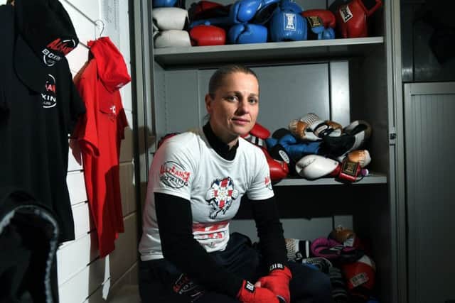 Sam Smith takes a break from training at her gym in Crossgates.