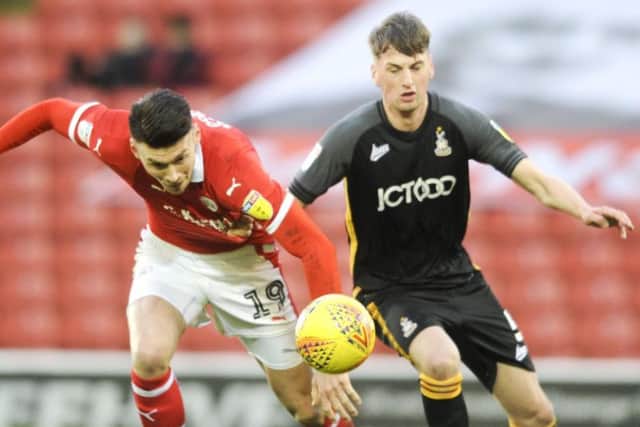 Paudie O'Connor in action for Bradford City at Barnsley.