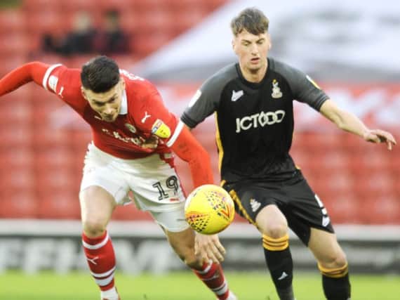 Paudie O'Connor in action for Bradford City at Barnsley.