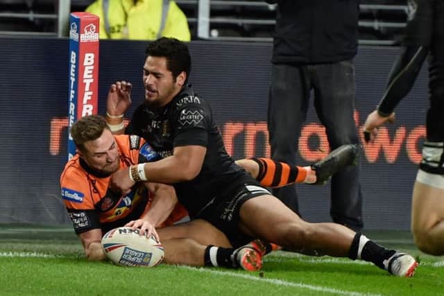 Winger James Clare got his try scoring for the season under way in Castlefords victory over Hull FC last time out. Picture: Jon Medlow Photography.