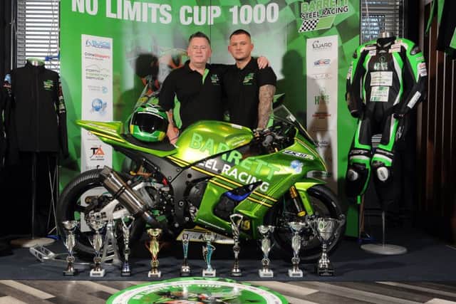 8 February 2019 ...... Barrett Steel RaceTeam manager Gary Dale with his son and rider Liam. Picture Tony Johnson.