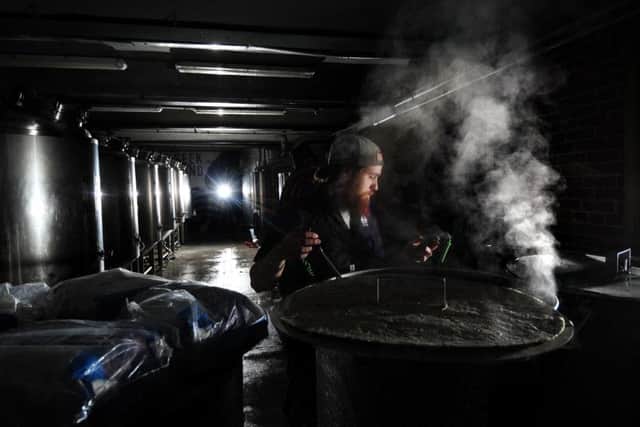 PICTURE EDITORS GUILD AWARD..BUSINESS PHOTOGRAPHER OF THE YEAR..Feature on Craft Brewery, Northern Monk, Marshall Mills, Leeds. Lead Brewer Adam Lyle is pictured in the brewhouse 18th September 2017 ..Picture by Simon Hulme