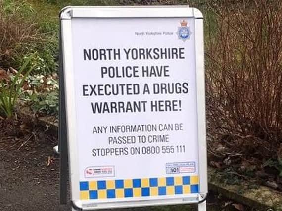 Two people have since been released under investigation after a drugs warrant was executed by North Yorkshire Police