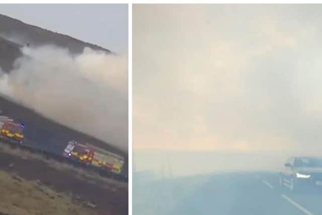 The fire service are currently at a fire on Askwith Moor. PICS: Luke Steele (left) and Tom Featherstone (right)