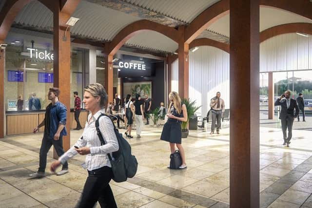 An image of the new parkway rail station planned for Leeds Bradford Airport.