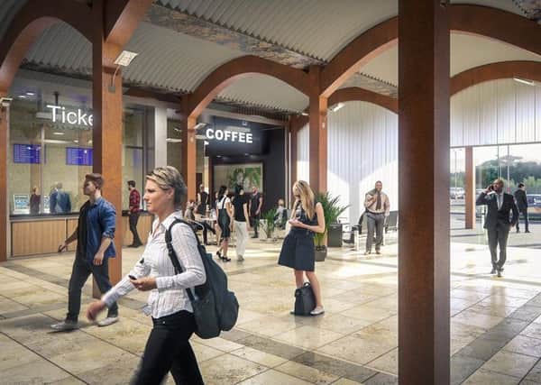 An image of the new parkway rail station planned for Leeds Bradford Airport.