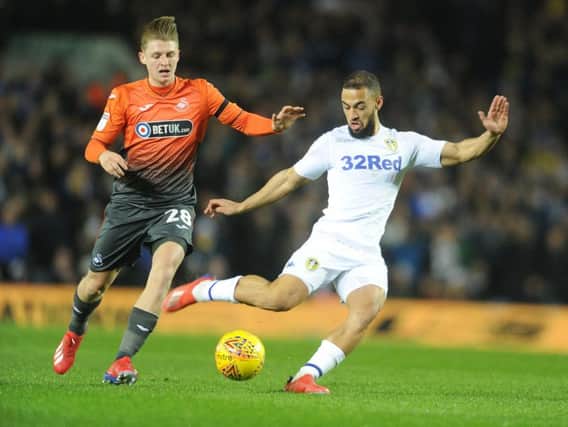Kemar Roofe in possession during Leeds United's win over Swansea City.