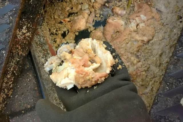 The Yorkshire puddings were found blocking the sewer