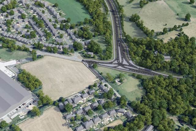 An image of how a new link road running off the A65 could look.