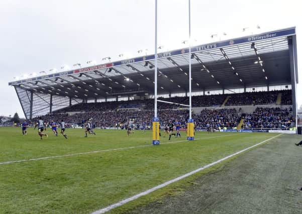 NEW EXPERIENCE: Leeds Rhinos take on Wakefield in December;s Festive Challengein front of the new-look South Stand at Emerald Headingley. Picture: Steve Riding.