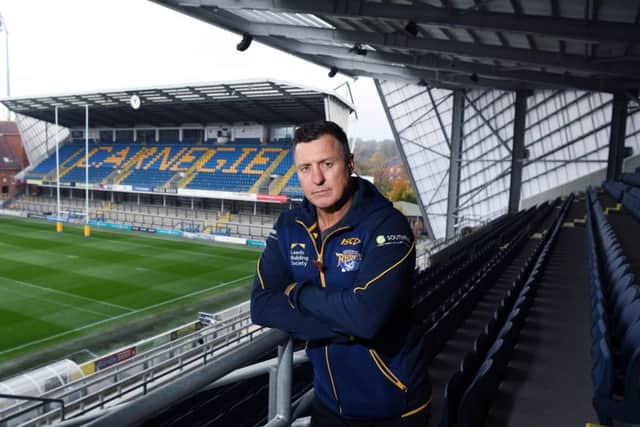 BOSS: David Furner pictured in the new South Stand on the day of his first press conference as Leeds Rhinos' head coach.